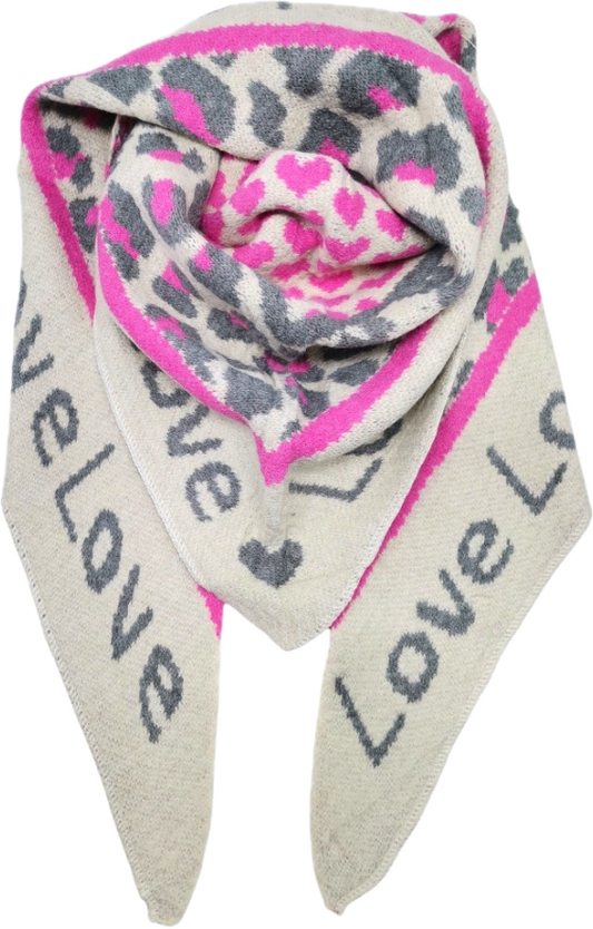 Private label 3-kantet Love scarf